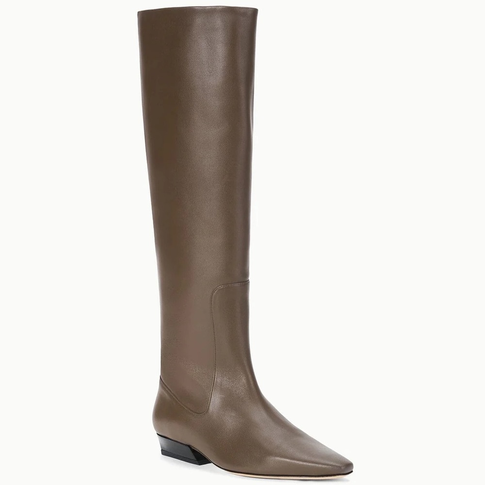 STAUD Wally Flat Truffle Leather Tall Boots - Picture 2 of 16